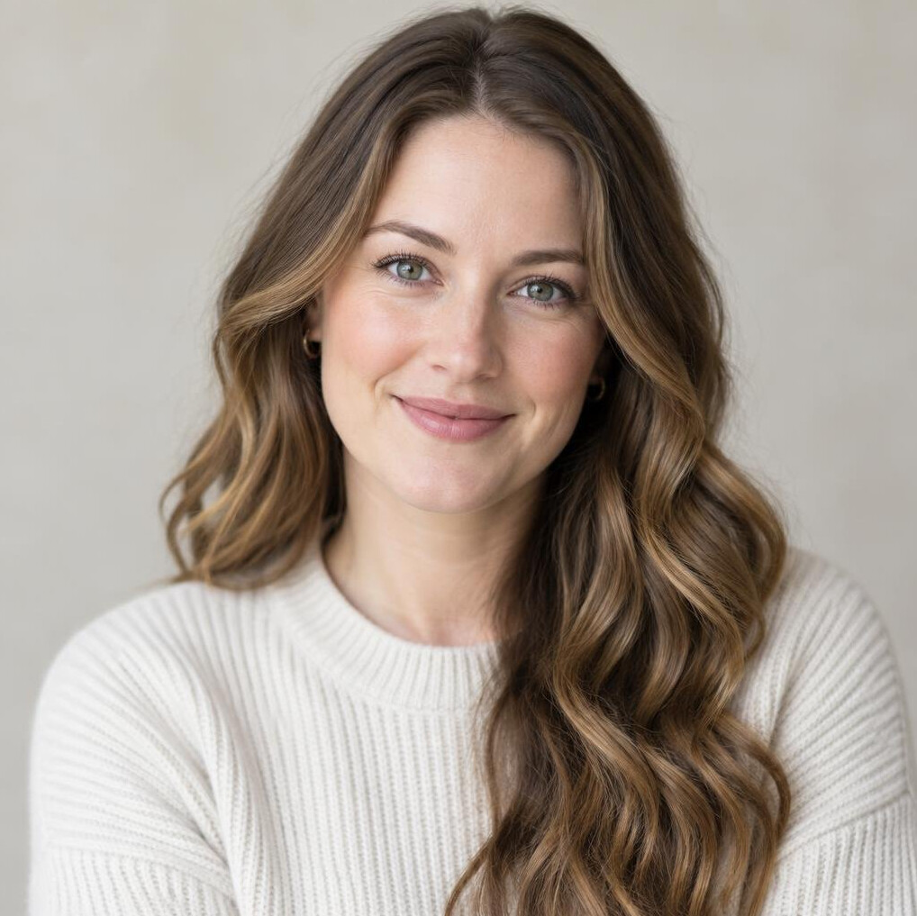 Portrait of a young woman with long hair smiling